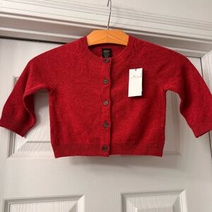 Banana Republic Baby Girl Red Wool/ Cashmere Blend Cardigan Sz 12-18 months